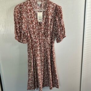 A new day brown floral dress.  NWT.